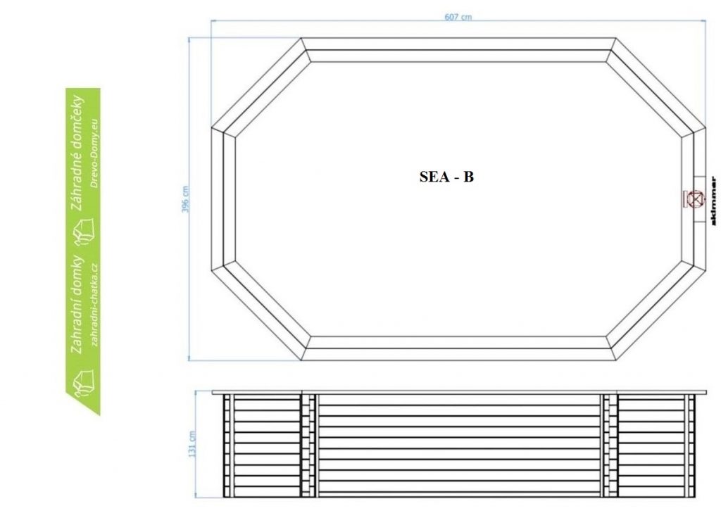 domáci záhradný bazén SEA-B 607x396cm