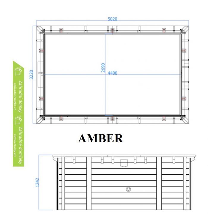 Amber obdĺžnikový bazen