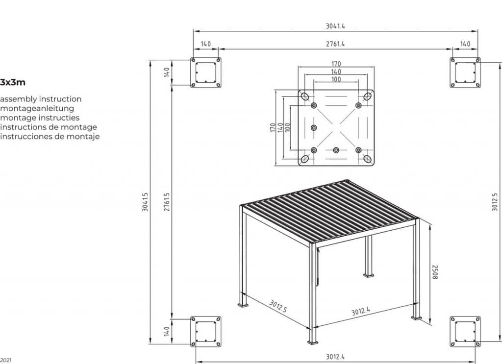 Pergola Klasik 3x3