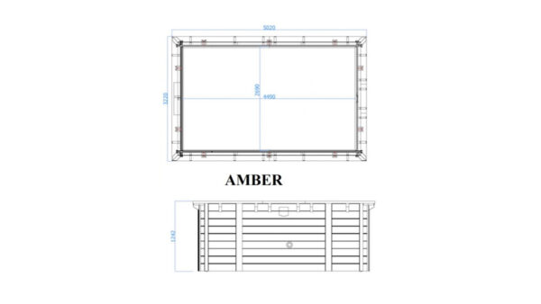 štýlový obdĺžnikový záhradný bazén Amber